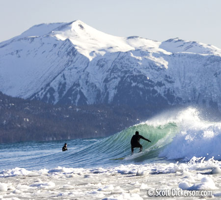 Surfing Alaska - cold water winter surf